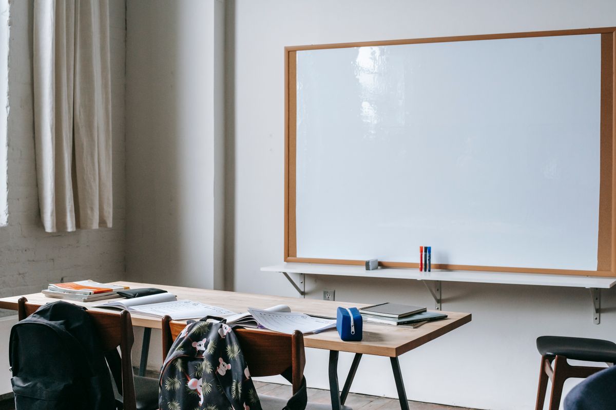 Classroom prepared for English and entrance test coaching