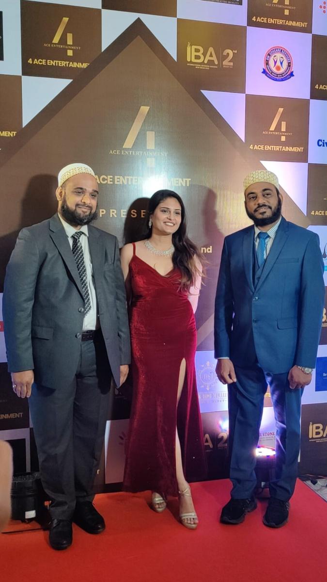 Trans Globe Indore representatives on the International Business Awards red carpet