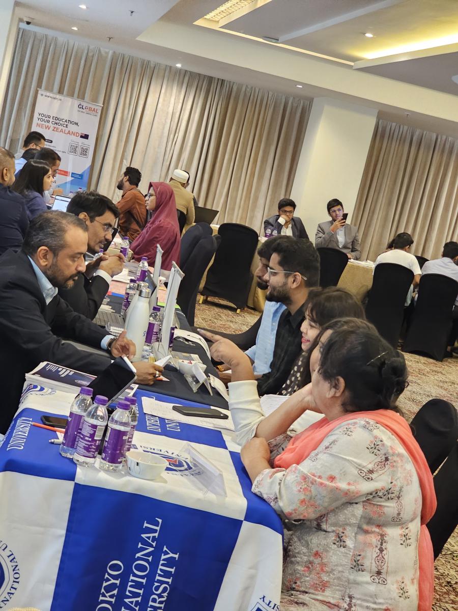 Students and families discussing overseas university pathways